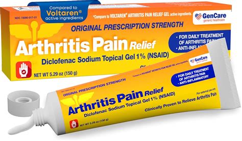 Amazon.com: Topical Arthritis Pain Relief Gel Diclofenac Sodium 1% (Nsaid)  By Gericare- Hand Wrist Elbow Foot Ankle Knee Extra-Strength Arthritis Pain  Reliever- Anti-Inflammatory Arthritis Pain Treatment- 3.53Oz : Health &  Household