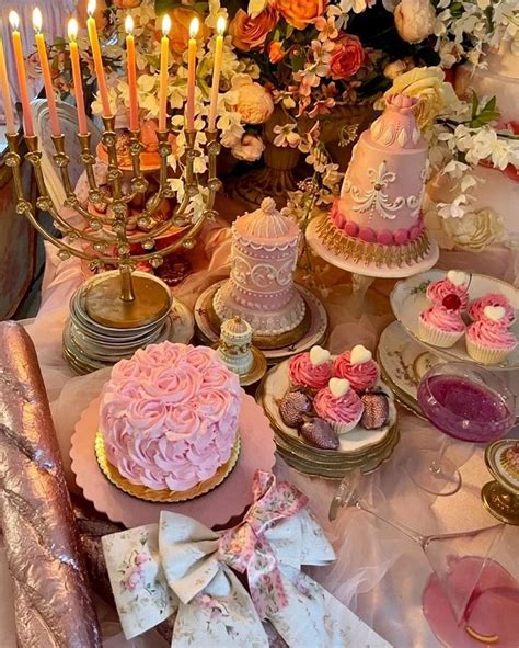 Birthday Party Aesthetic Coquette Pink Birthday Dinner Party Vintage