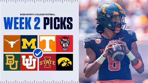 Picks For Top 25 Games In College Football Full Week 2 Predictions