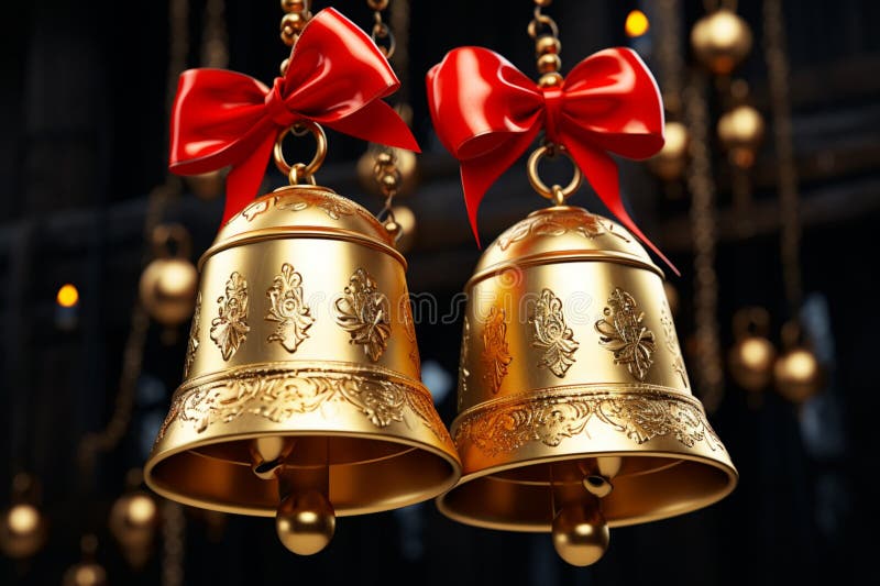 Shiny Christmas Bell Jingle Bells Ringing Spreading Holiday Cheer With