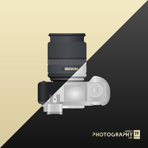 World Photography Day Celebrated Every Year On 19 August Stock Vector